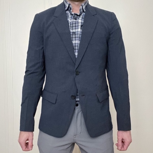 Ministry Of Supply Velocity Houndstooth Blue Blazer 44r